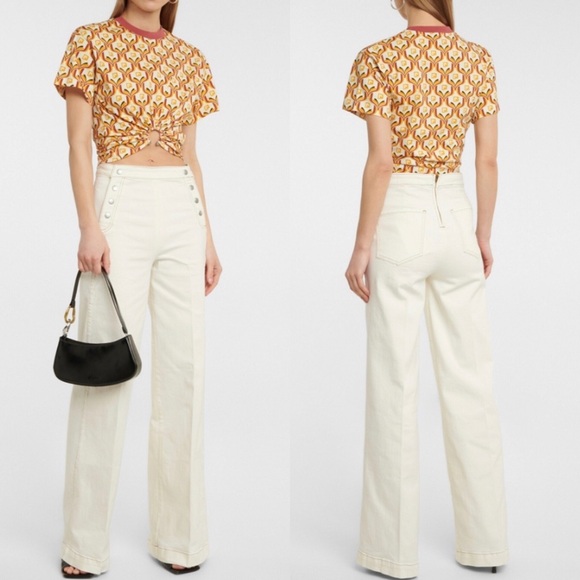 Frame Denim Pants - FRAME Sailor Wide Leg Pant Ecru Cream NWOT Size 30